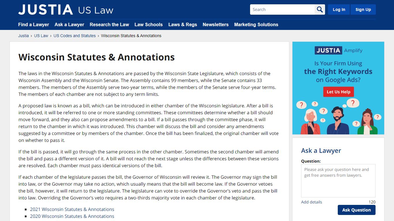 Wisconsin Statutes & Annotations :: US Codes and Statutes - Justia Law